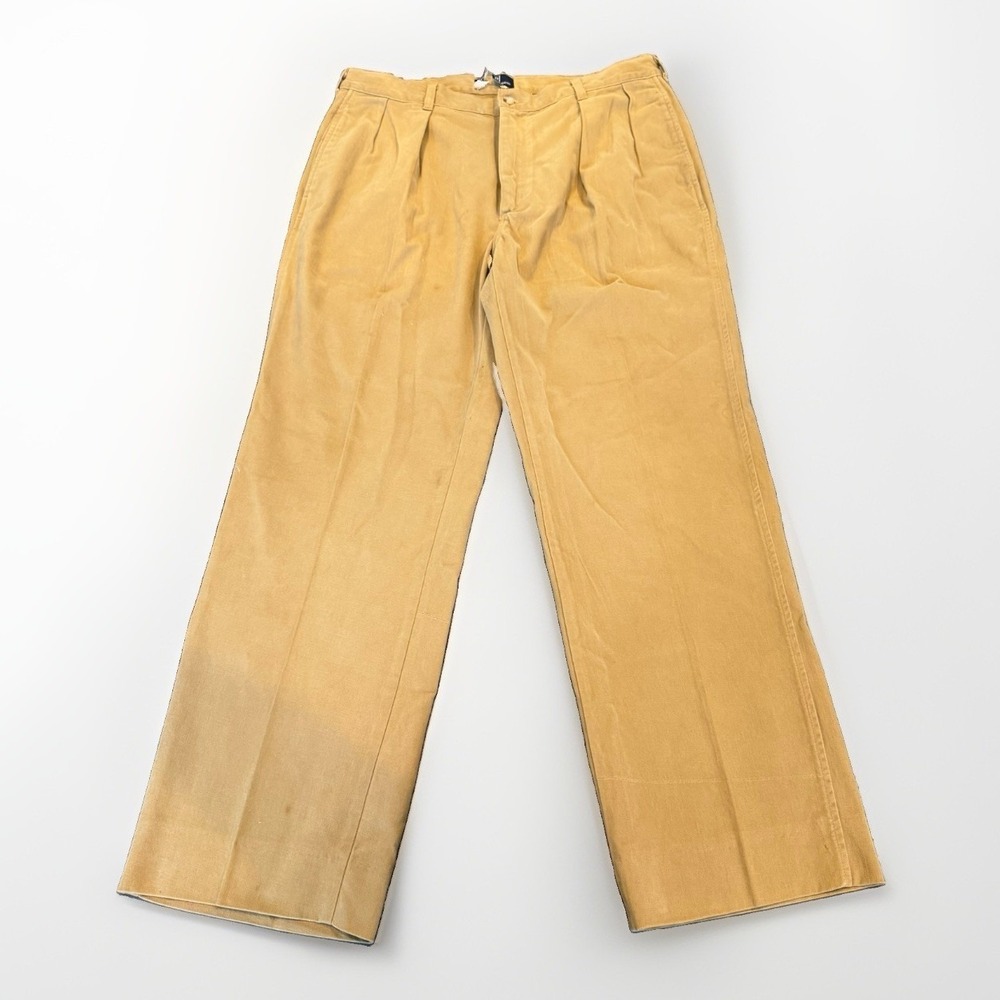 Vintage Polo Ralph Lauren Pleated Trousers Pants 36x32 (31*) USA Khaki